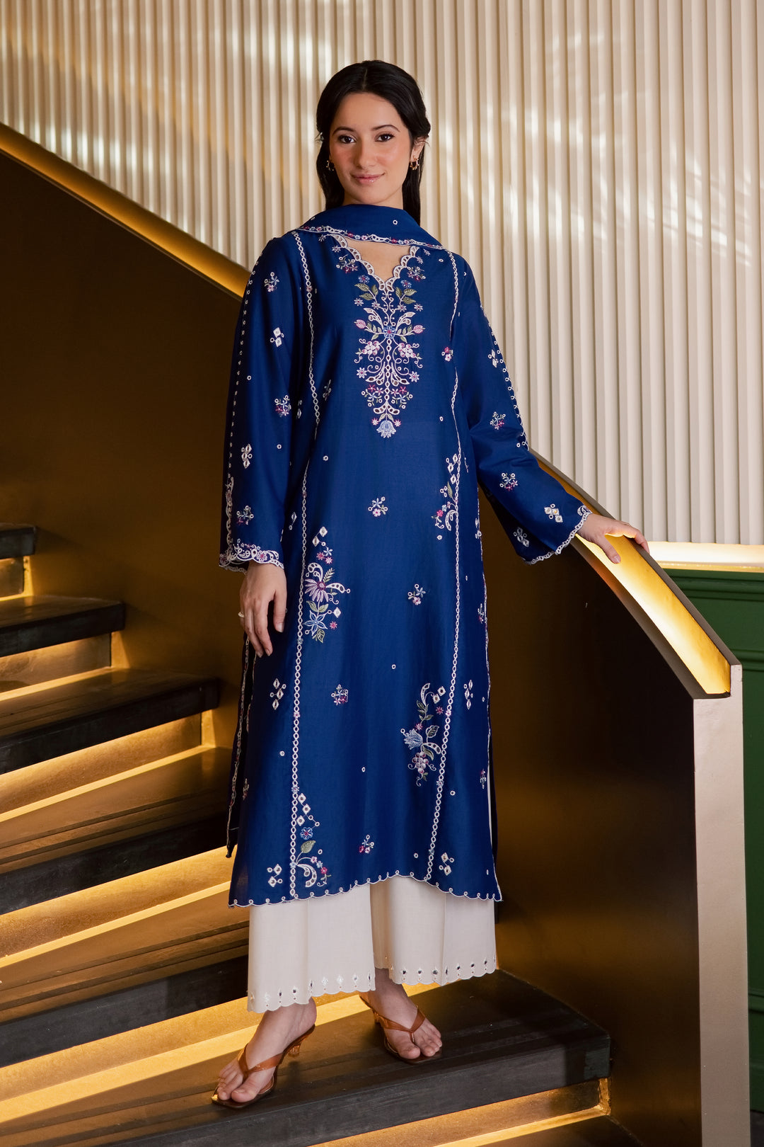 Pixel 3Pc - Embroidered Lawn Dress