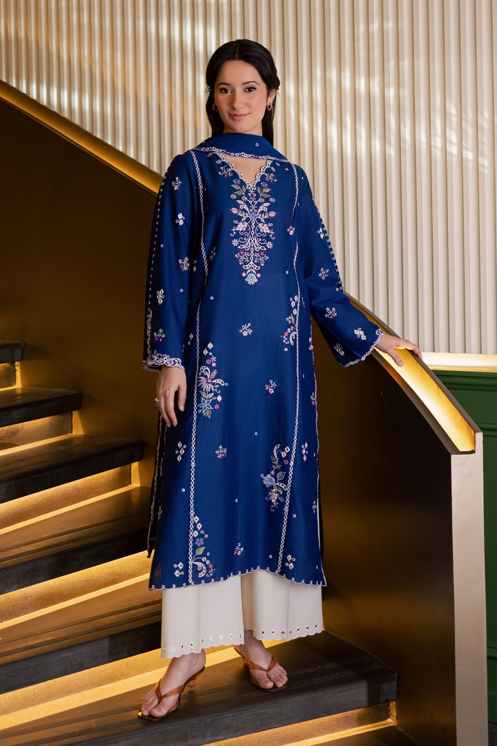Pixel 3Pc - Embroidered Lawn Dress