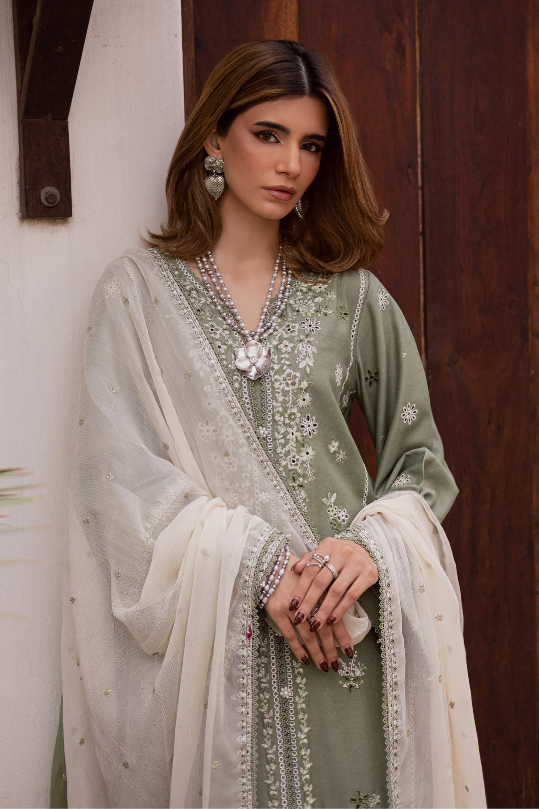 Grass Hopper 3Pc - Embroidered Festive Pret