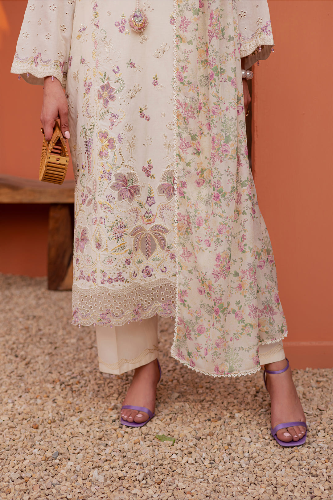 Canberra 3Pc - Festive Embroidered Lawn
