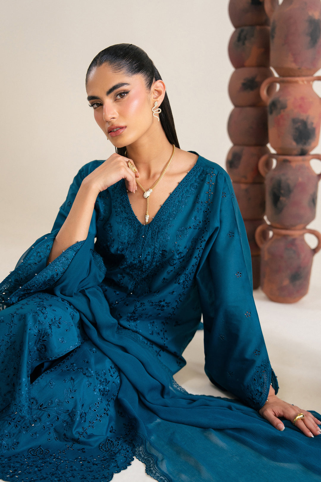 Amyra Blue 3Pc - Festive Eid Pret