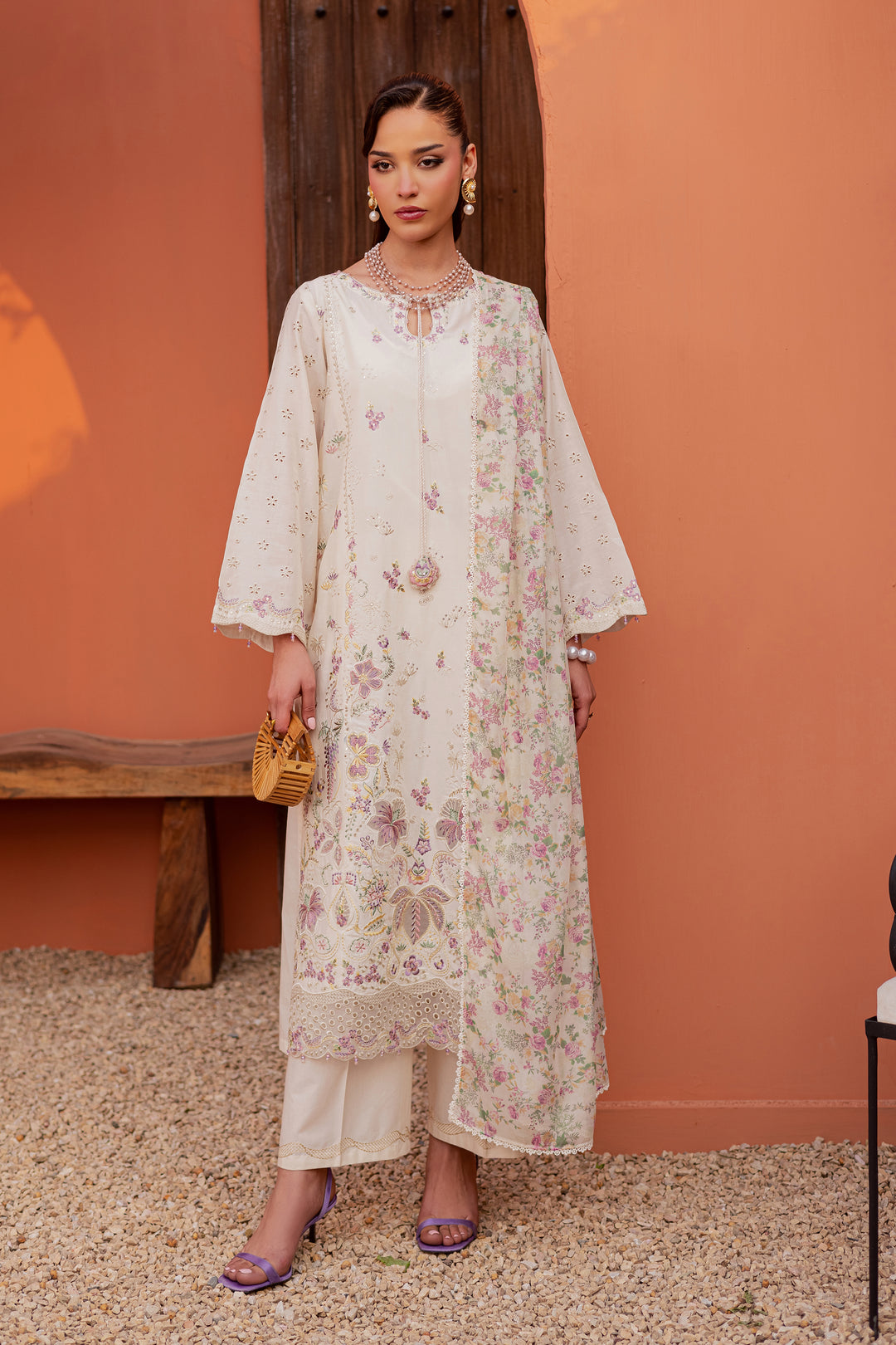 Canberra 3Pc - Festive Embroidered Lawn