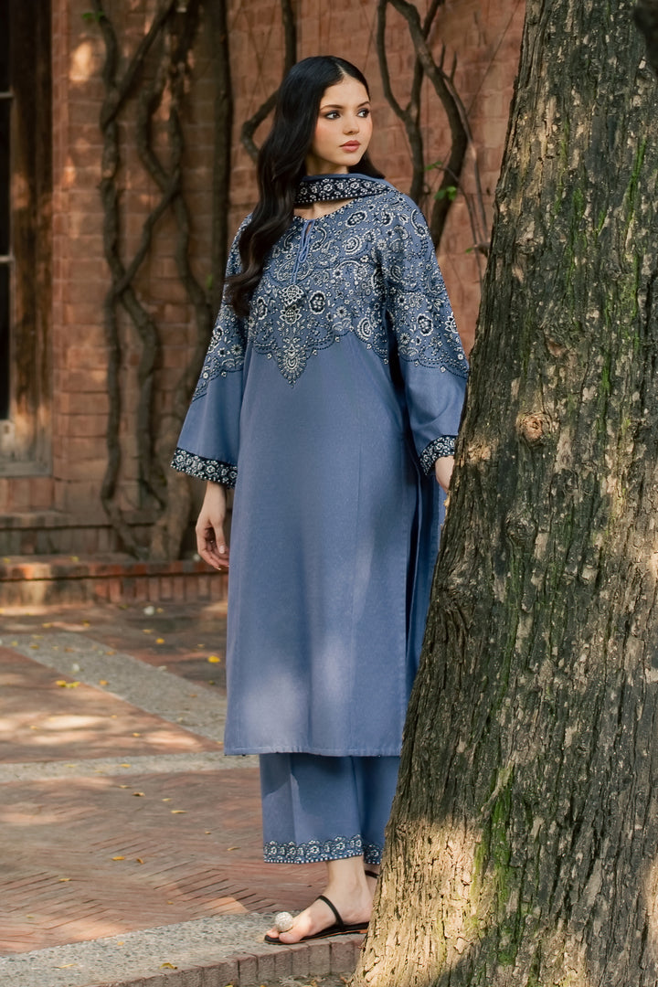Sozni 3Pc - Embroidered Karandi Pret