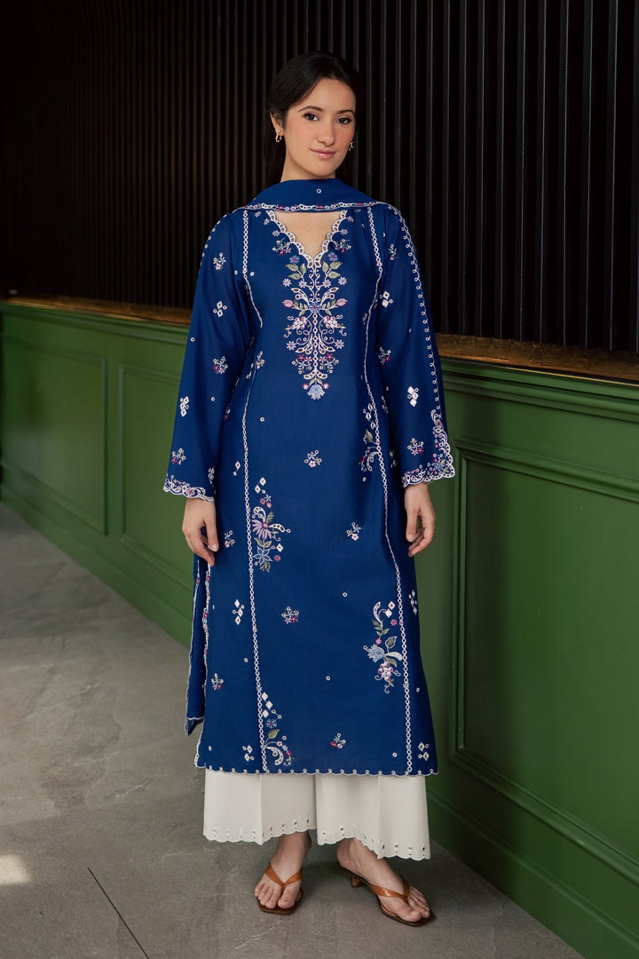Pixel 3Pc - Embroidered Lawn Dress