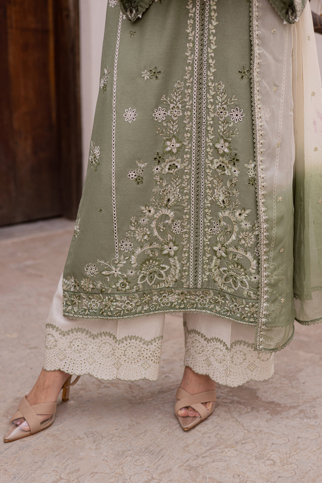 Grass Hopper 3Pc - Embroidered Festive Pret