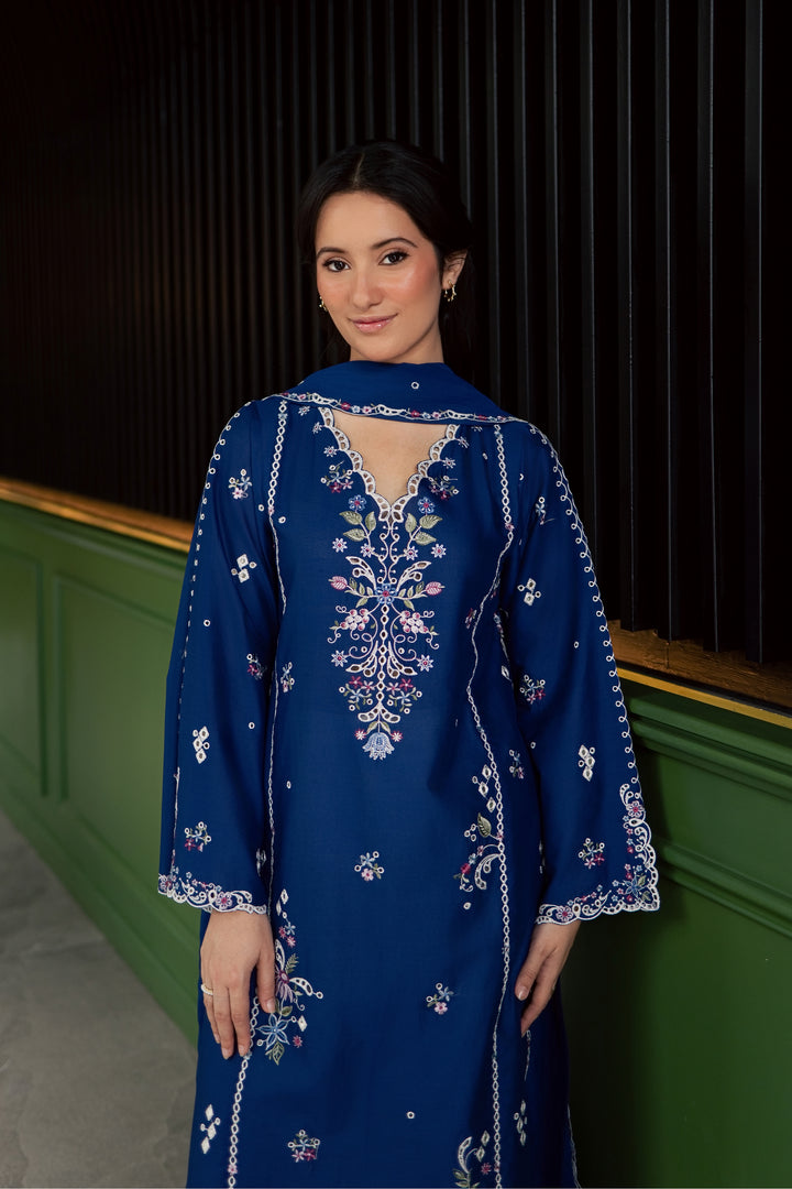 Pixel 3Pc - Embroidered Lawn Dress