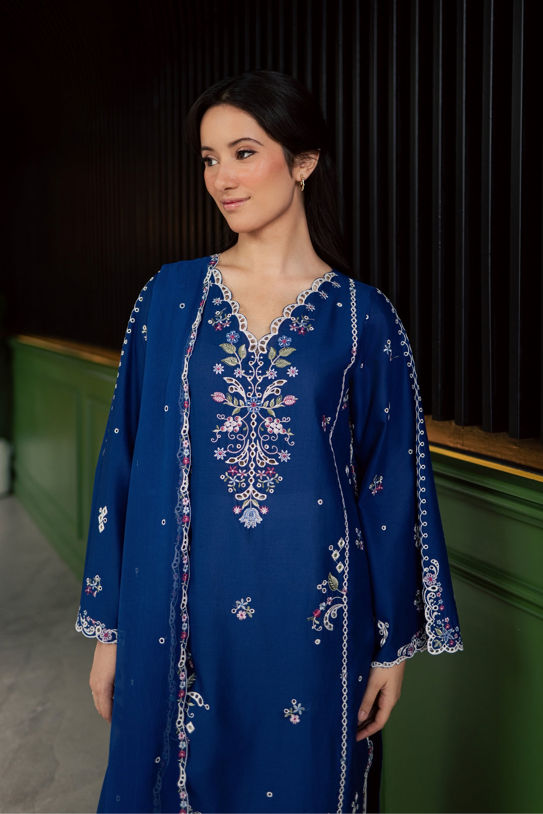 Pixel 3Pc - Embroidered Lawn Dress