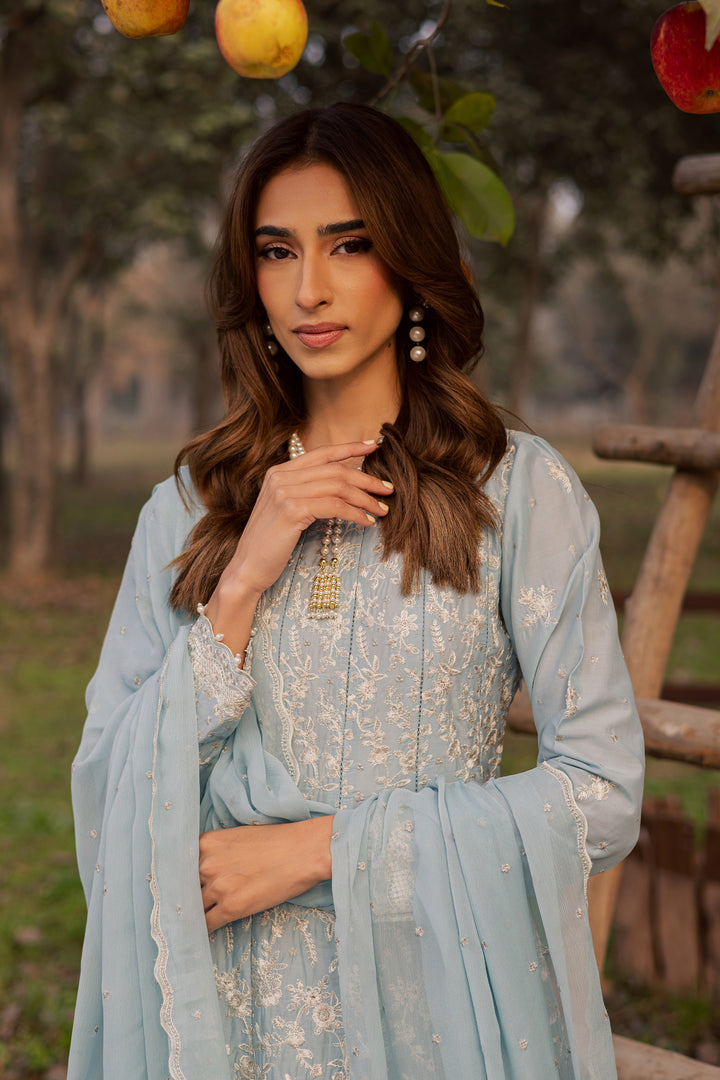 Nur Ray 3Pc - Festive Embroidered Lawn