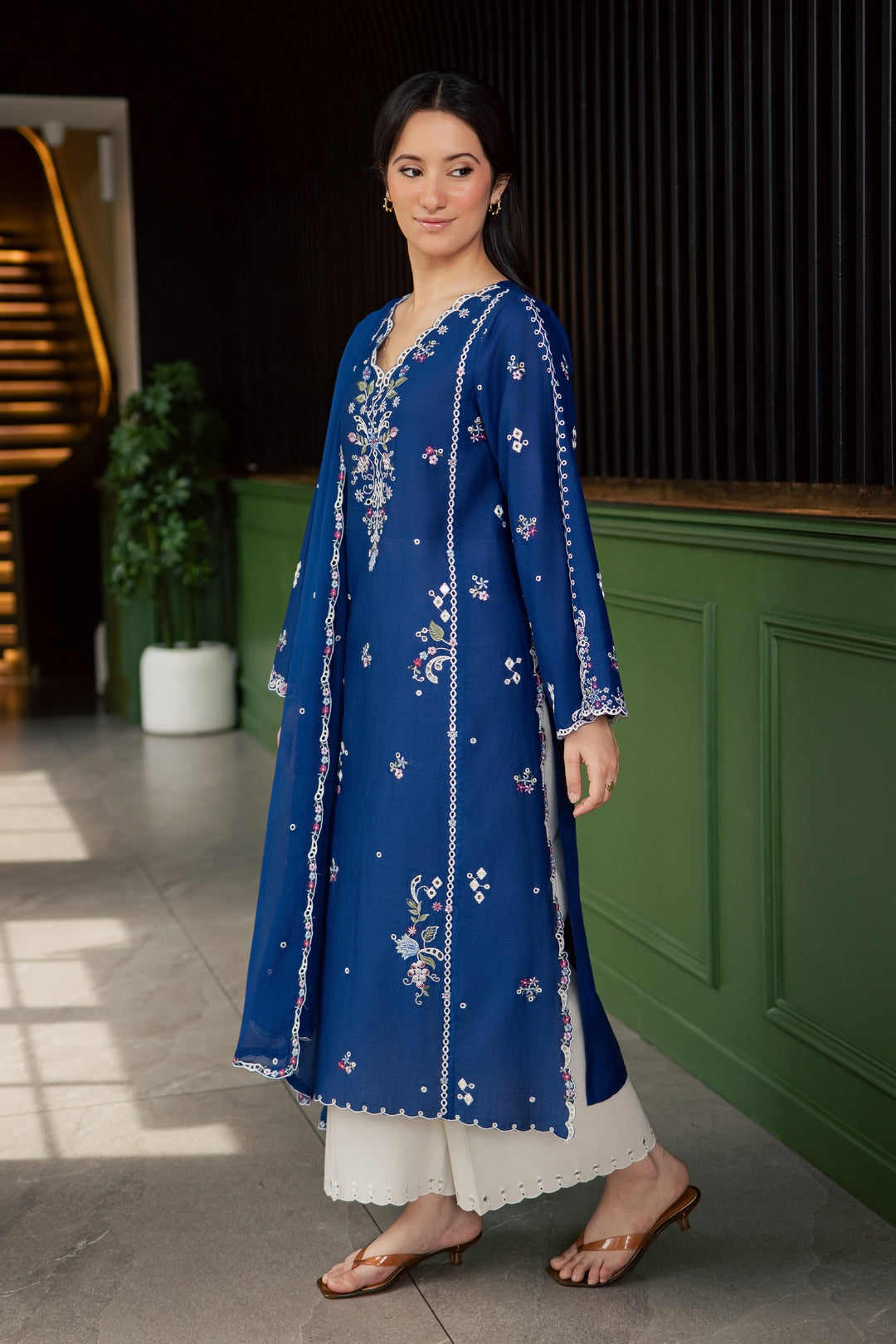 Pixel 3Pc - Embroidered Lawn Dress