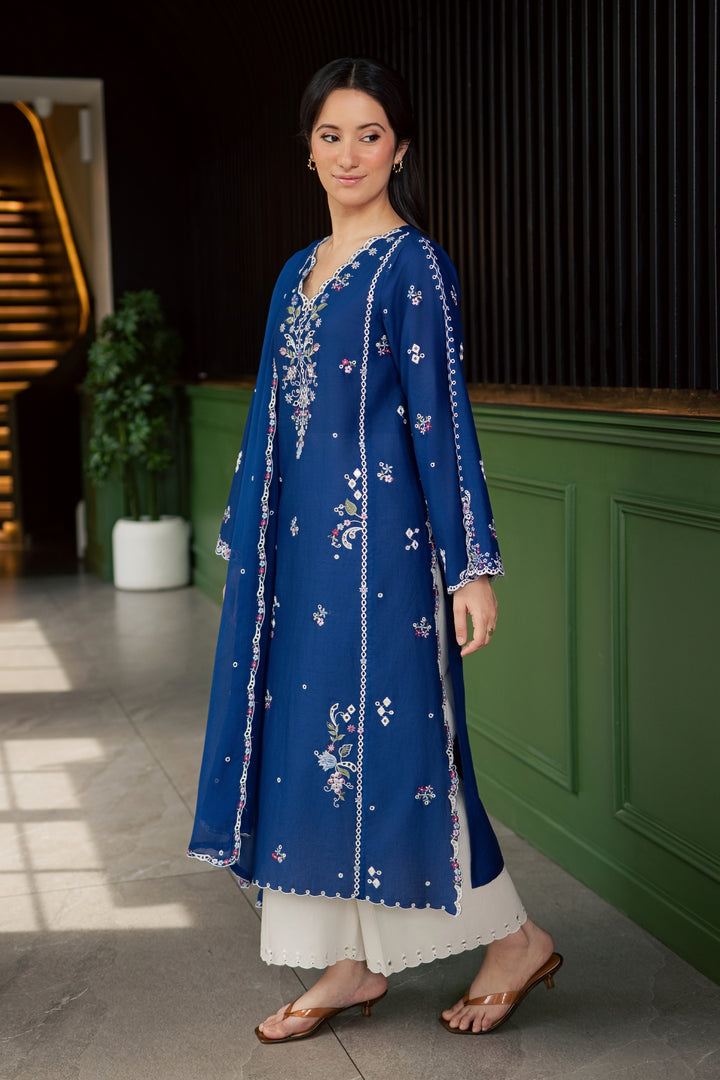 Pixel 3Pc - Embroidered Lawn Dress
