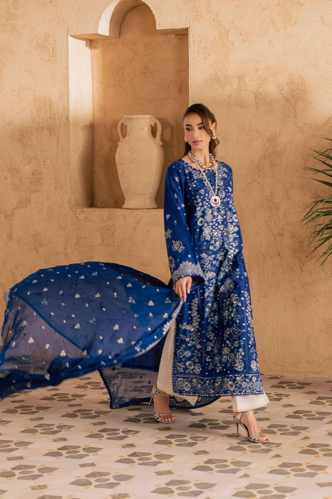 Eirlys 3Pc - Embroidered Festive Pret