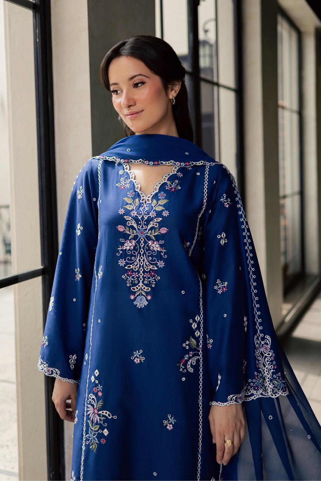 Pixel 3Pc - Embroidered Lawn Dress
