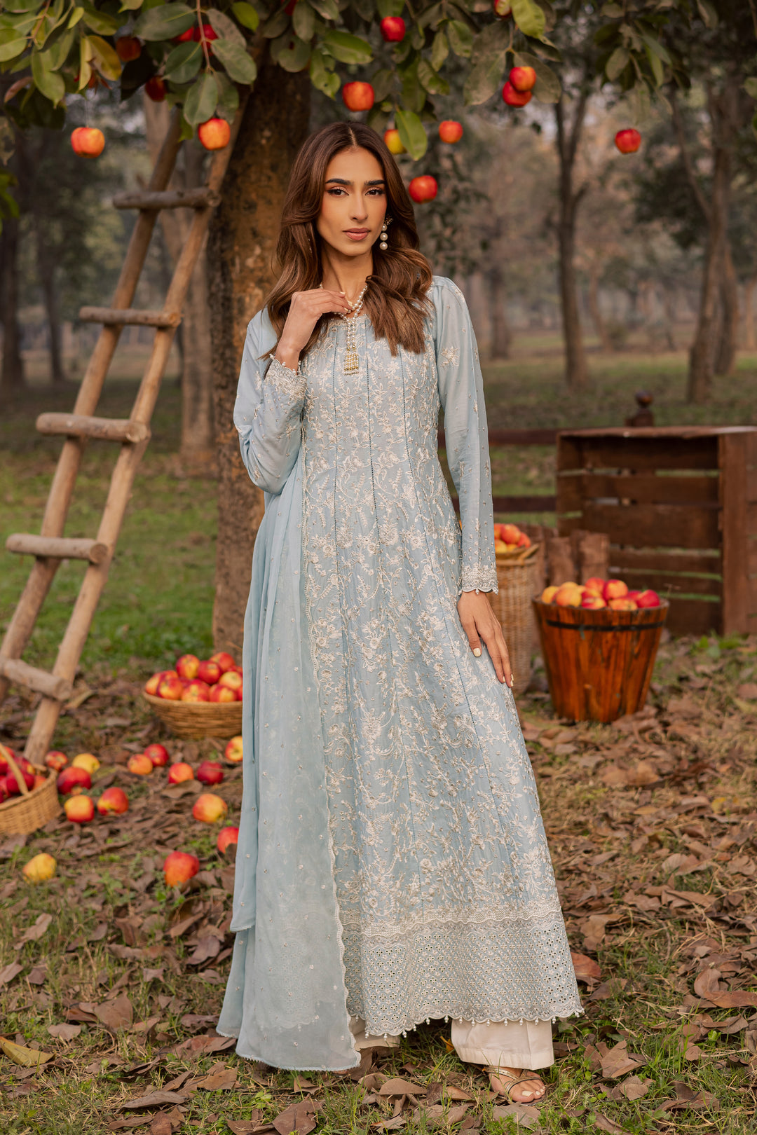 Nur Ray 3Pc - Festive Embroidered Lawn
