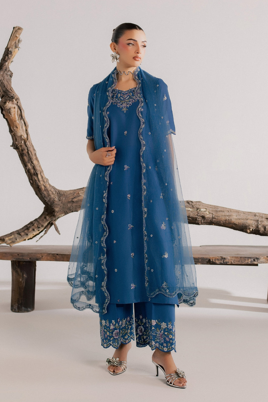 Blue Neelum 3Pc - Luxury Embroidered Lawn