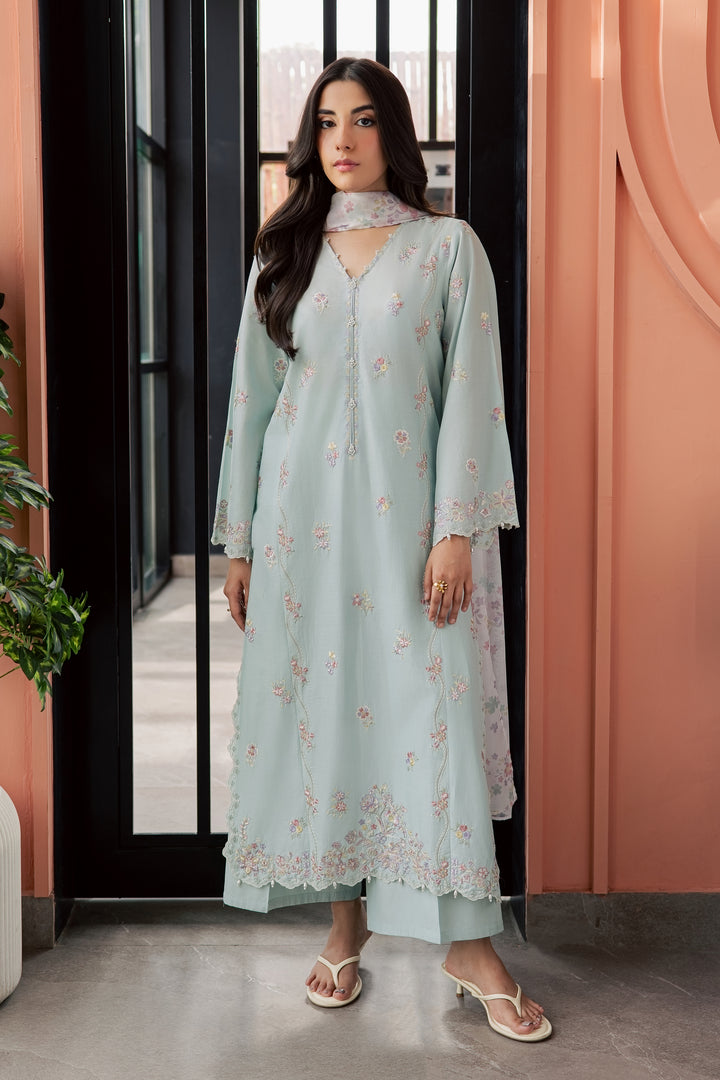 Miorah 3Pc - Embroidered Lawn Dress