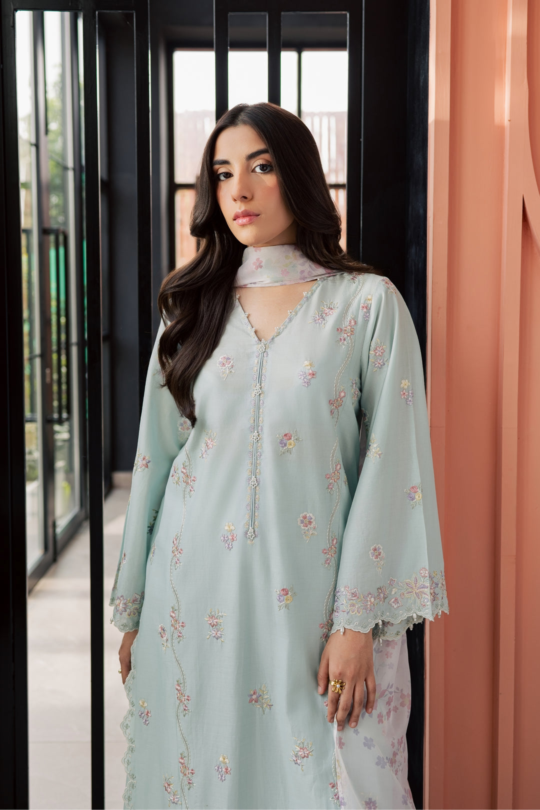 Miorah 3Pc - Embroidered Lawn Dress