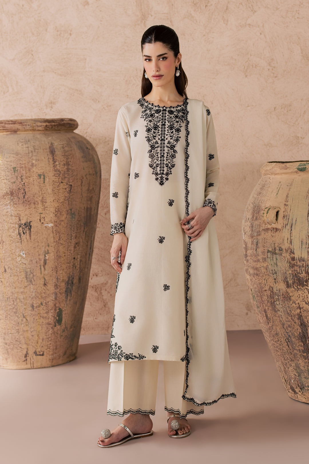 Sia 3Pc - Embroidered Lawn Dress