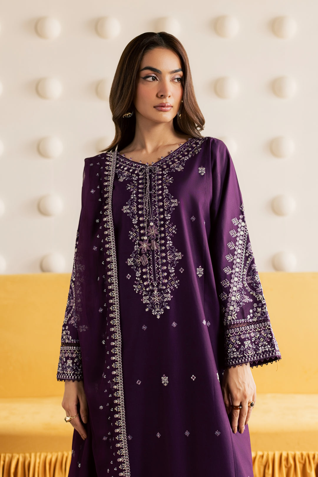 Naushi 3Pc - Embroidered Cambric Pret