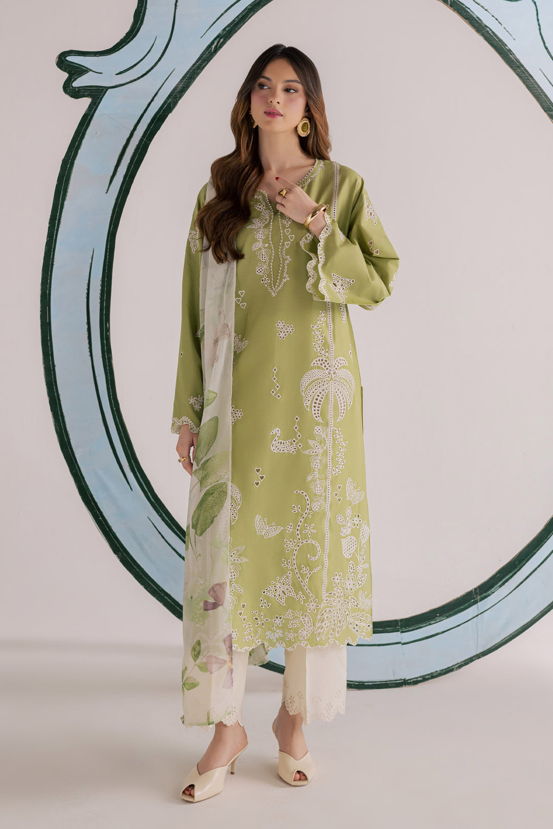 Bano Sakhi 3Pc - Embroidered Lawn Dress