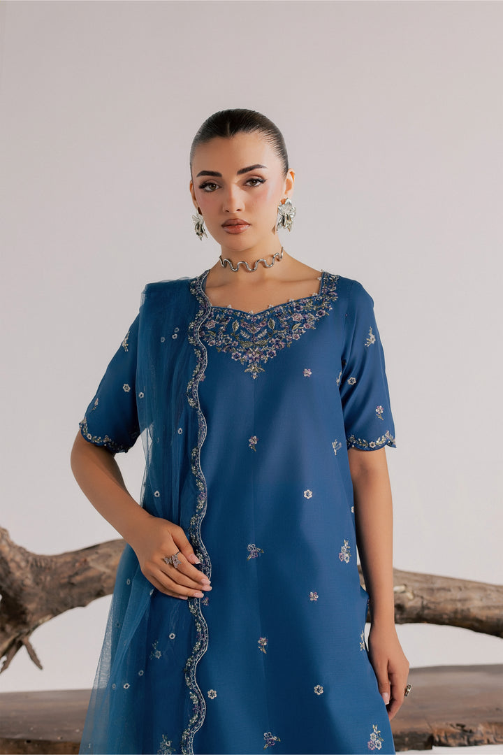 Blue Neelum 3Pc - Luxury Embroidered Lawn