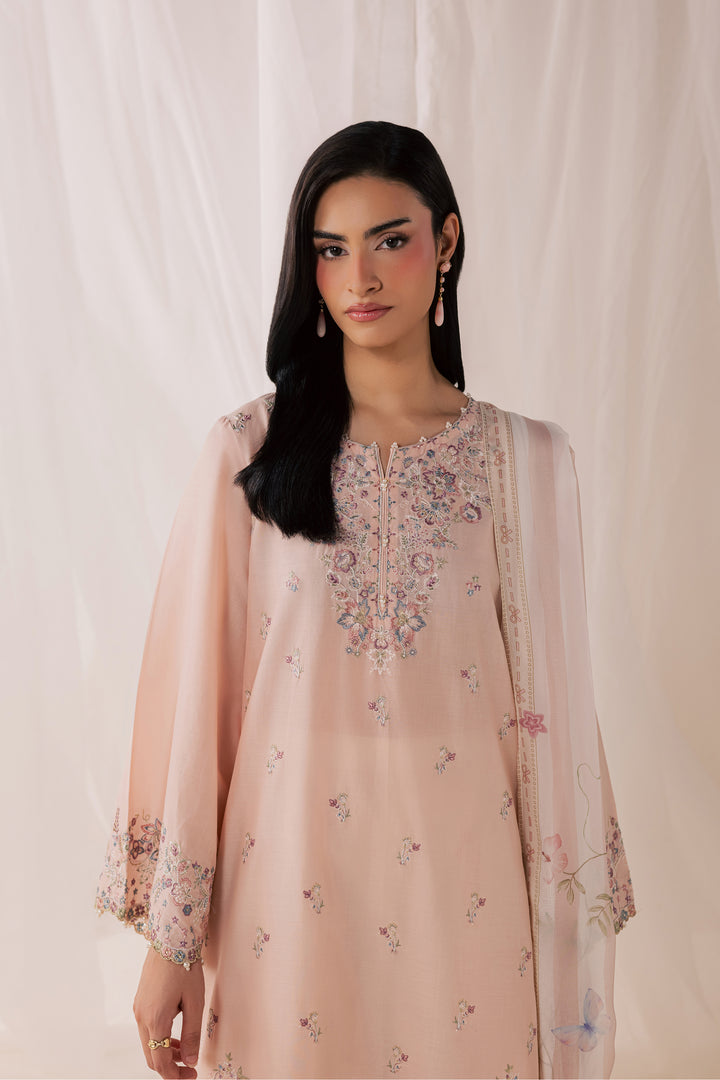 Peach Tart 3Pc - Luxury Embroidered Lawn