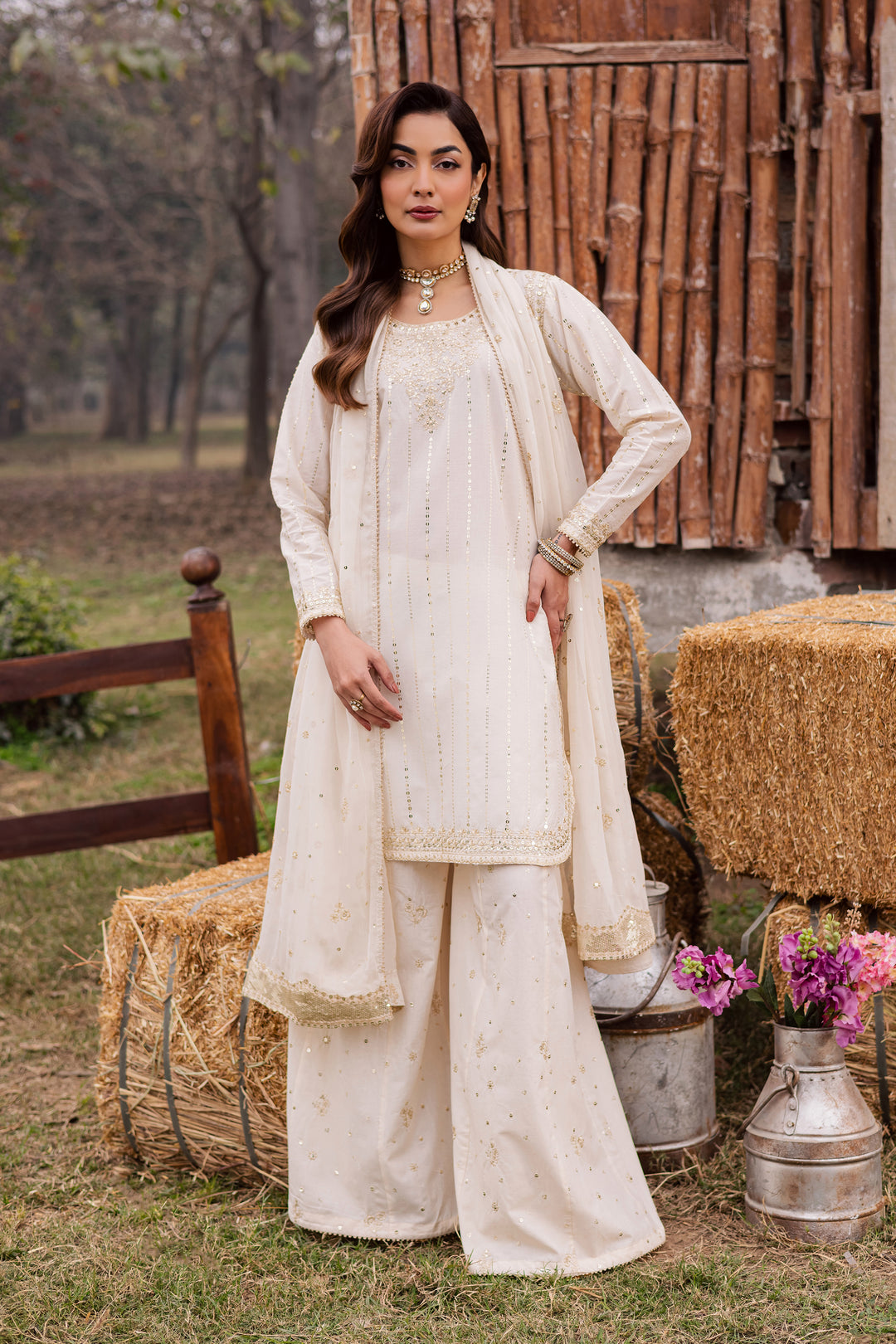 Hans 3Pc - Festive Embroidered Lawn