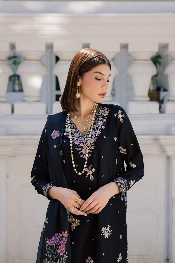 Black Heer 3Pc - Festive Embroidered Lawn