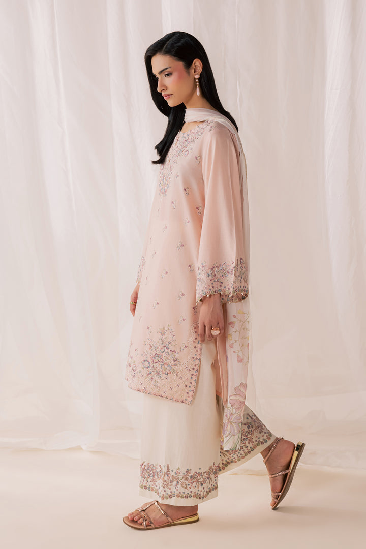Peach Tart 3Pc - Luxury Embroidered Lawn