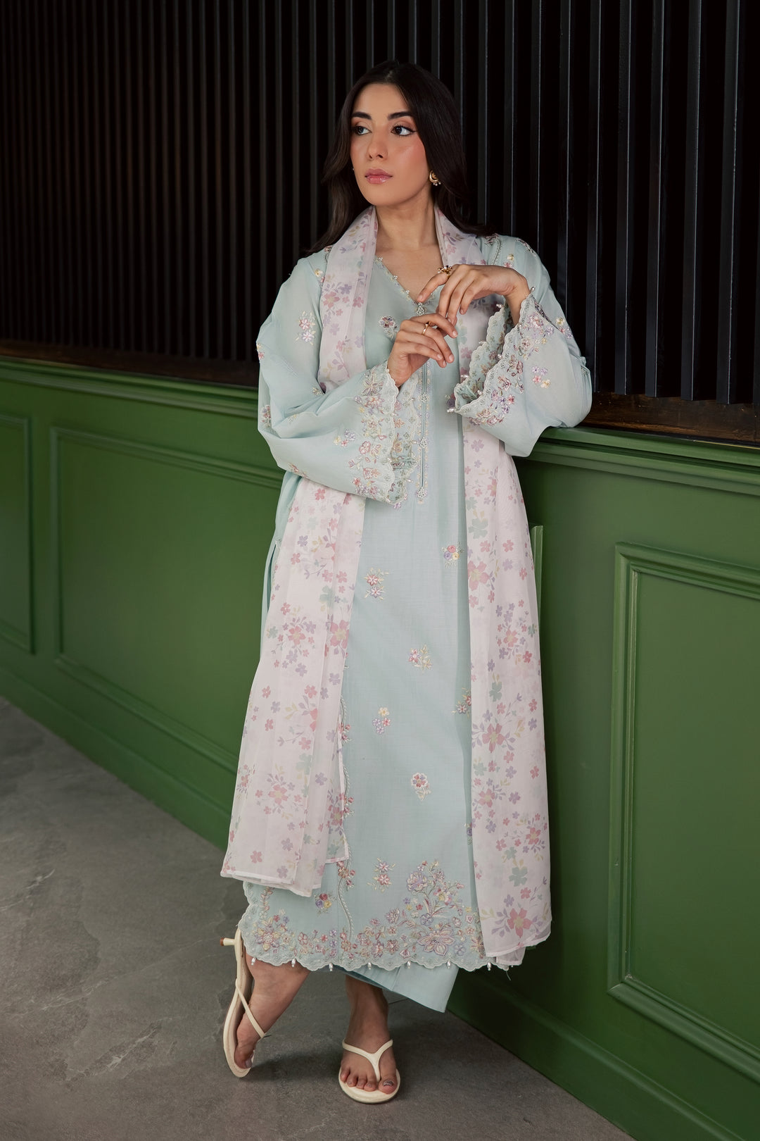 Miorah 3Pc - Embroidered Lawn Dress