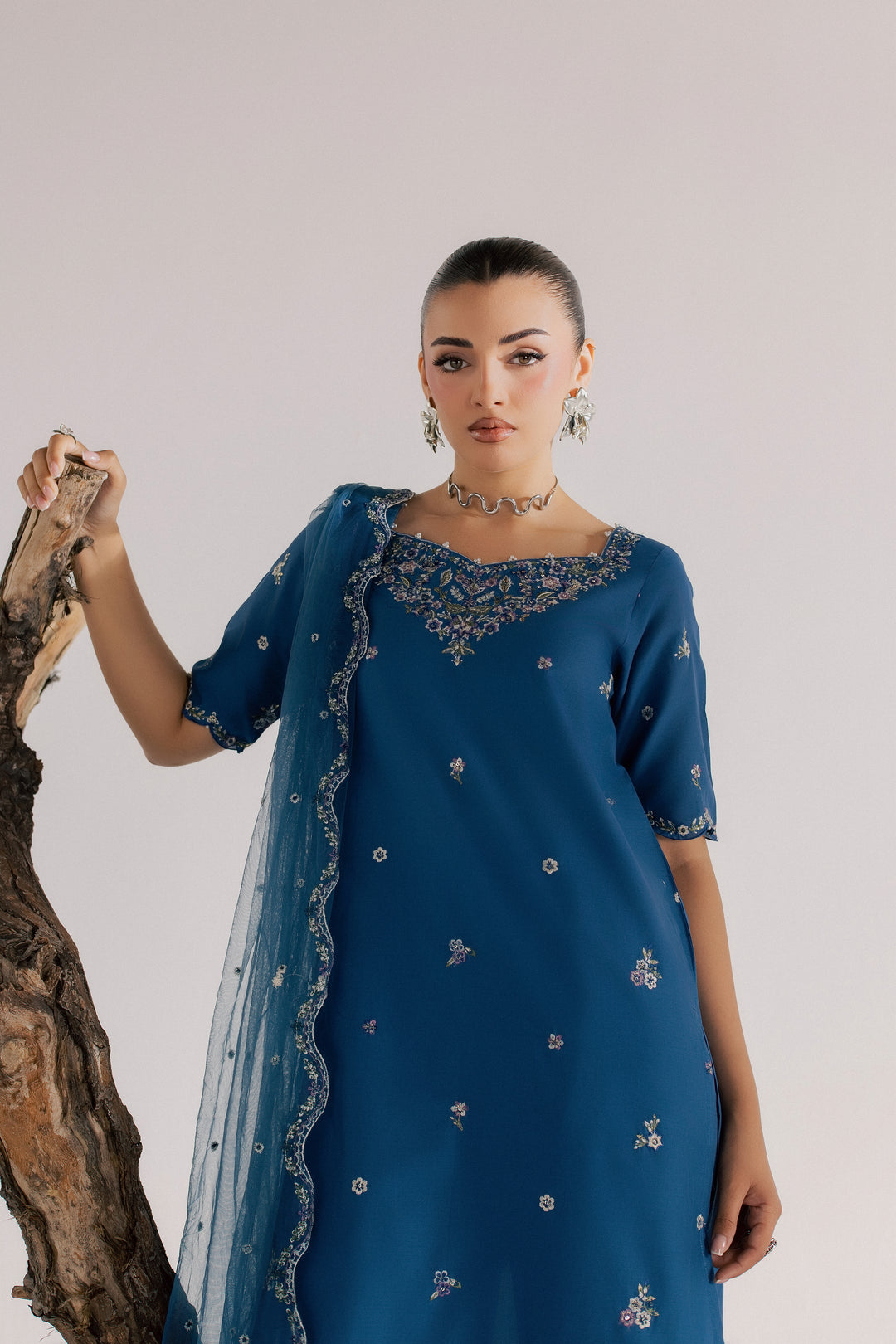 Blue Neelum 3Pc - Luxury Embroidered Lawn