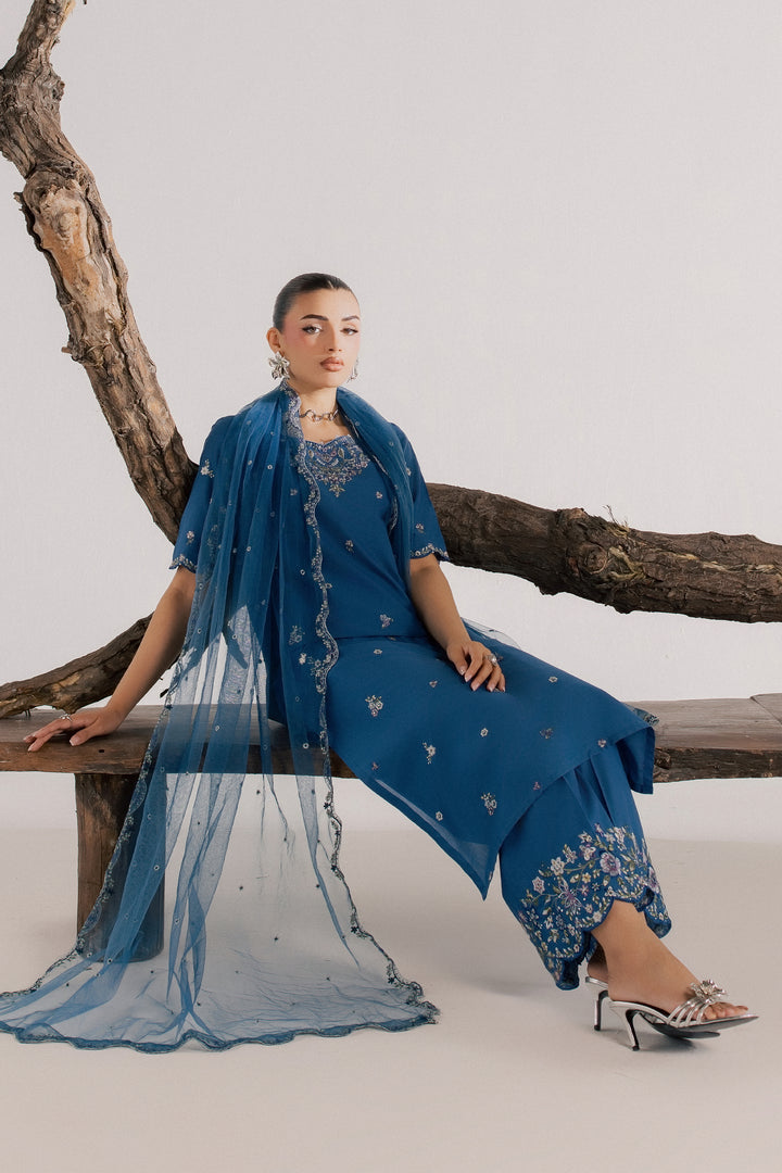 Blue Neelum 3Pc - Luxury Embroidered Lawn