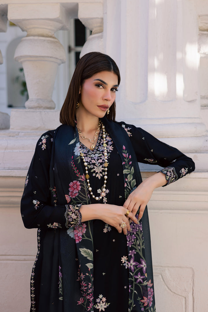 Black Heer 3Pc - Festive Embroidered Lawn