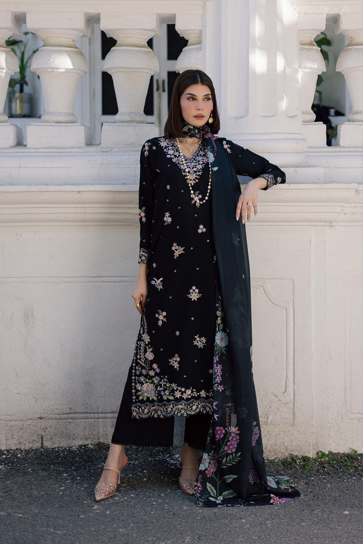 Black Heer 3Pc - Festive Embroidered Lawn