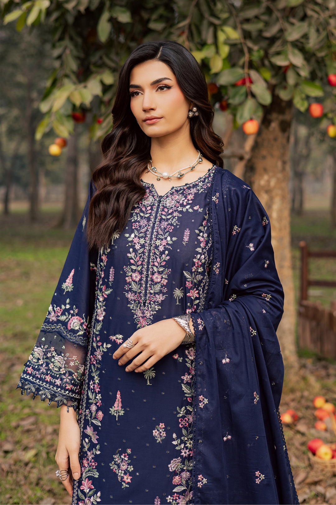 Rehaab 3Pc - Festive Embroidered Lawn