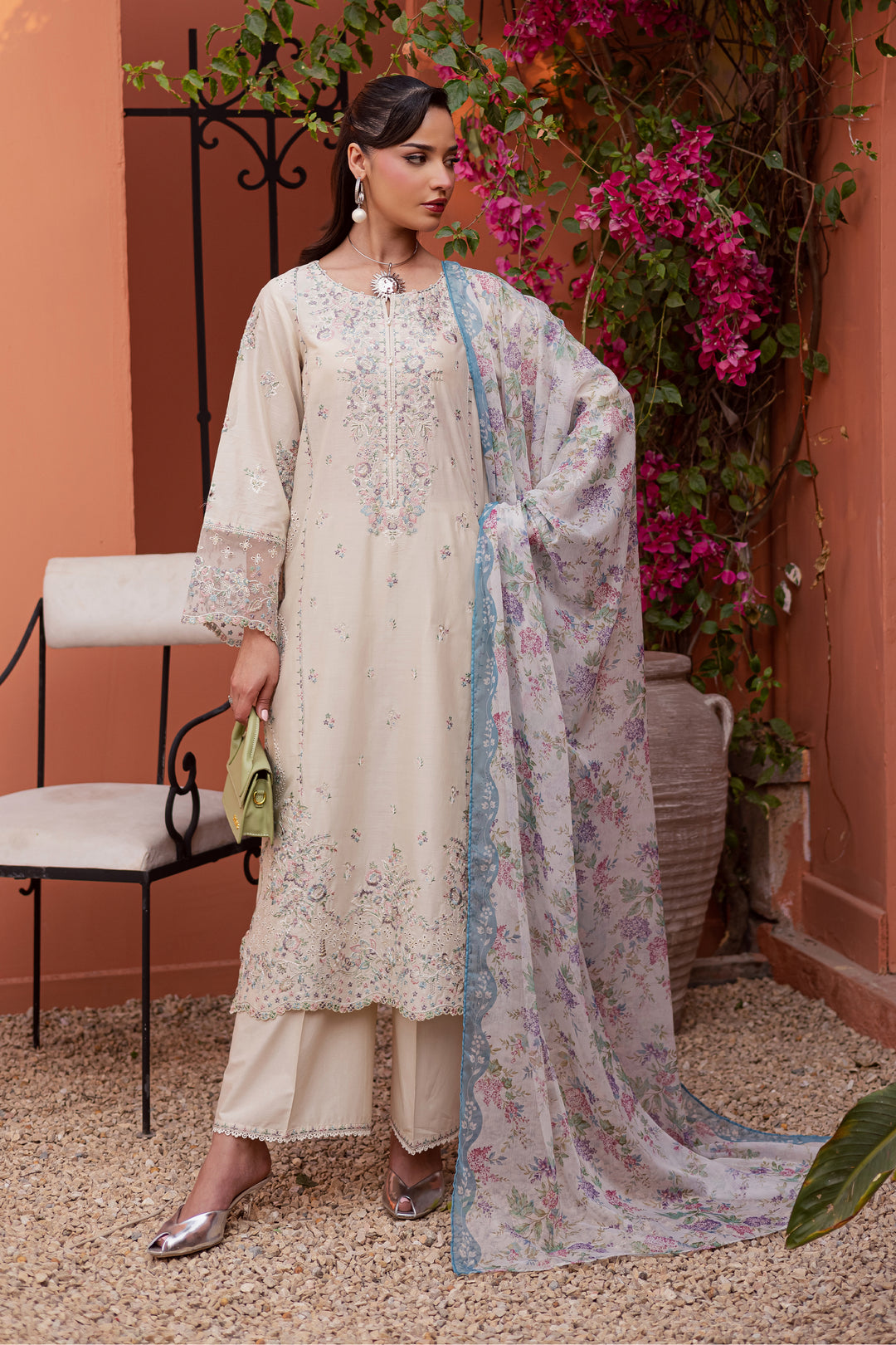 Cyntia 3Pc - Festive Embroidered Lawn