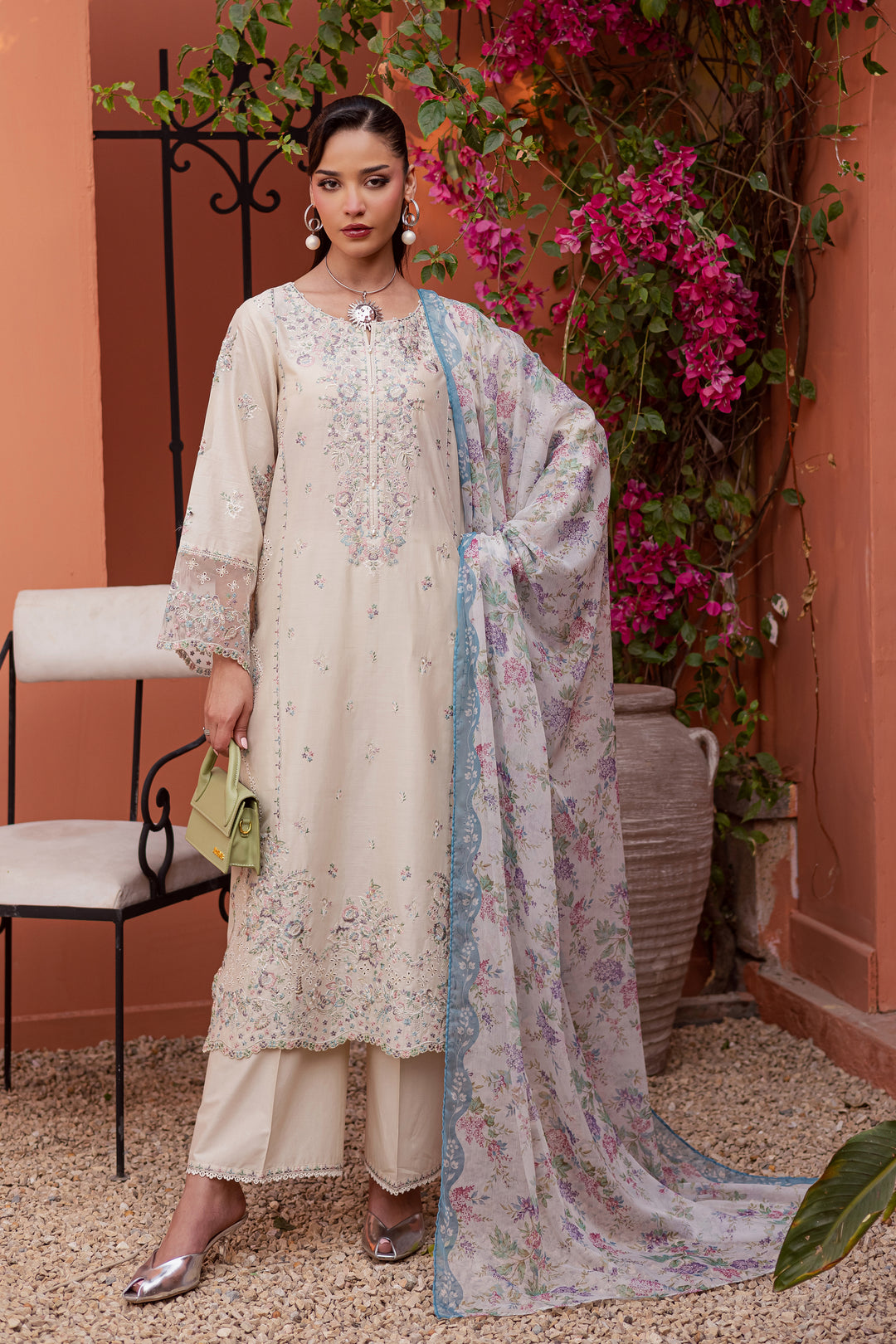 Cyntia 3Pc - Festive Embroidered Lawn