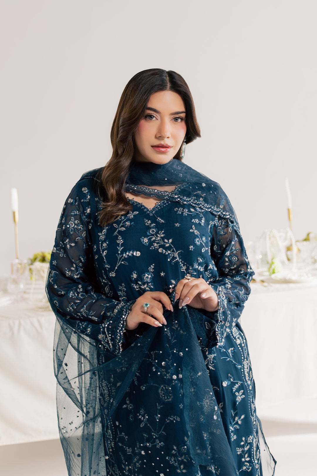 Teal Neesha 3Pc - Festive Luxe Pret