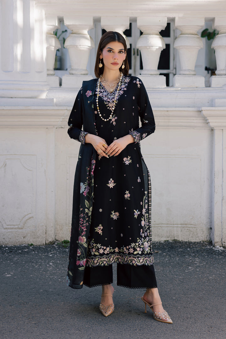 Black Heer 3Pc - Festive Embroidered Lawn