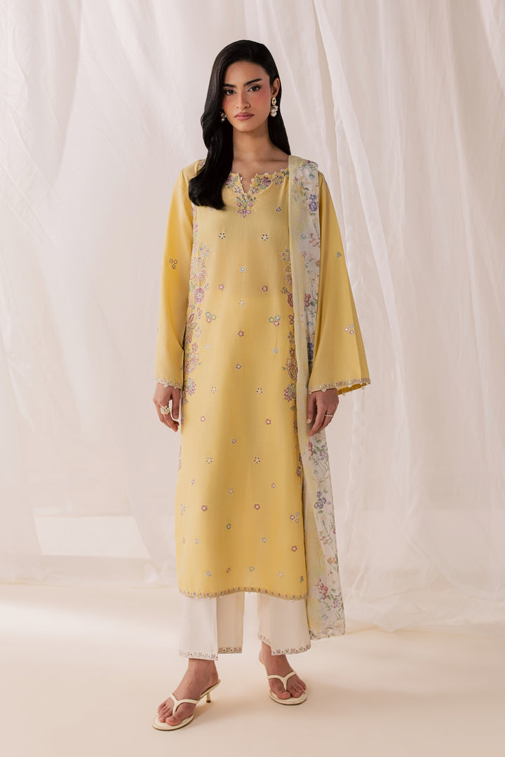 Florellow 3Pc - Luxury Embroidered Lawn