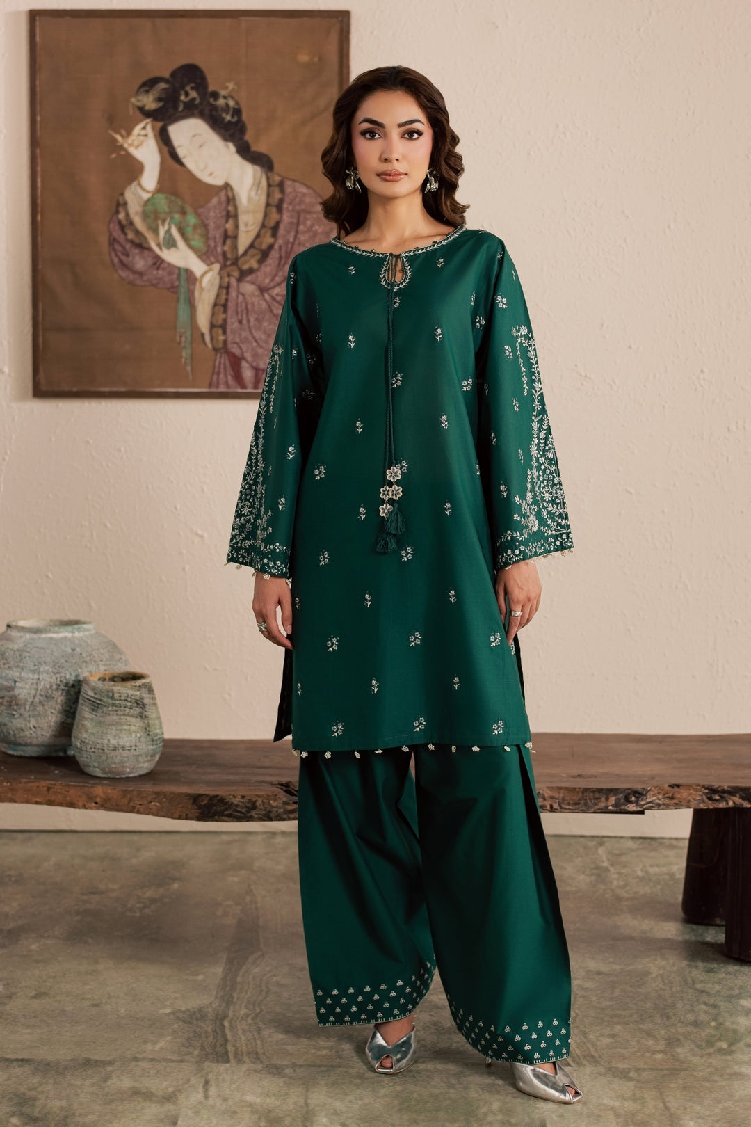 Green Nairobi 2Pc - Embroidered Lawn Dress