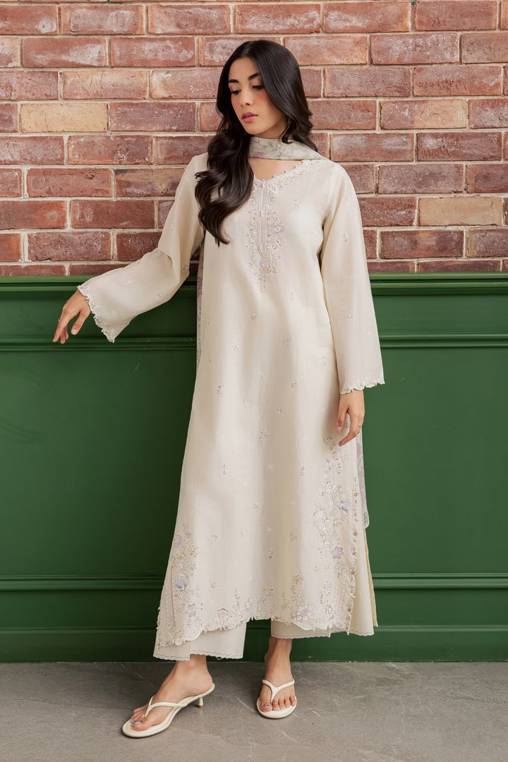 Vanila Frost 3Pc - Embroidered Lawn Dress