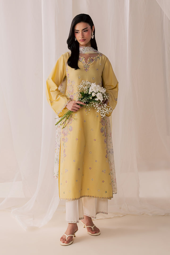 Florellow 3Pc - Luxury Embroidered Lawn