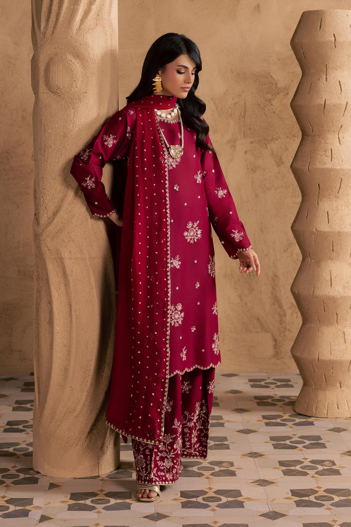 Red Queen 3Pc - Embroidered Festive Pret