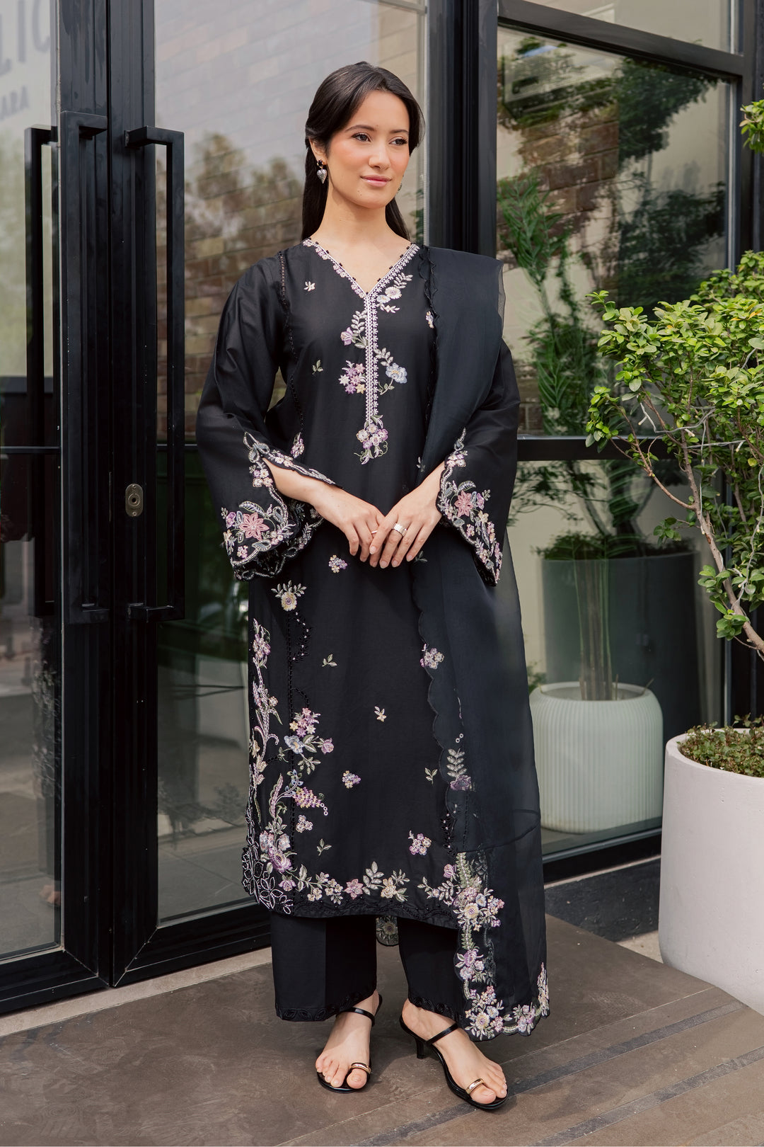 Caviar 3Pc - Embroidered Lawn Dress
