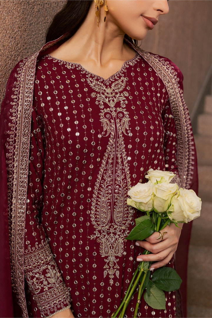 Maroon Raqs 3Pc - Festive Luxe Pret