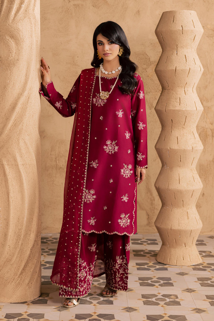 Red Queen 3Pc - Embroidered Festive Pret