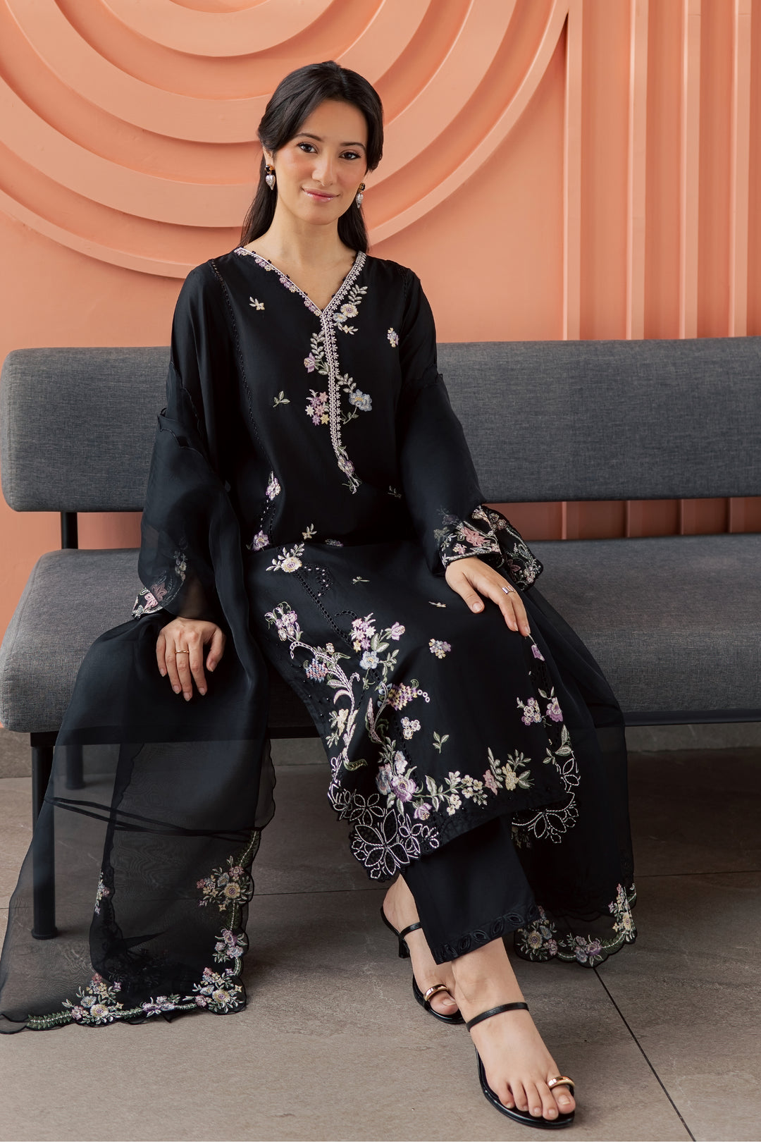 Caviar 3Pc - Embroidered Lawn Dress