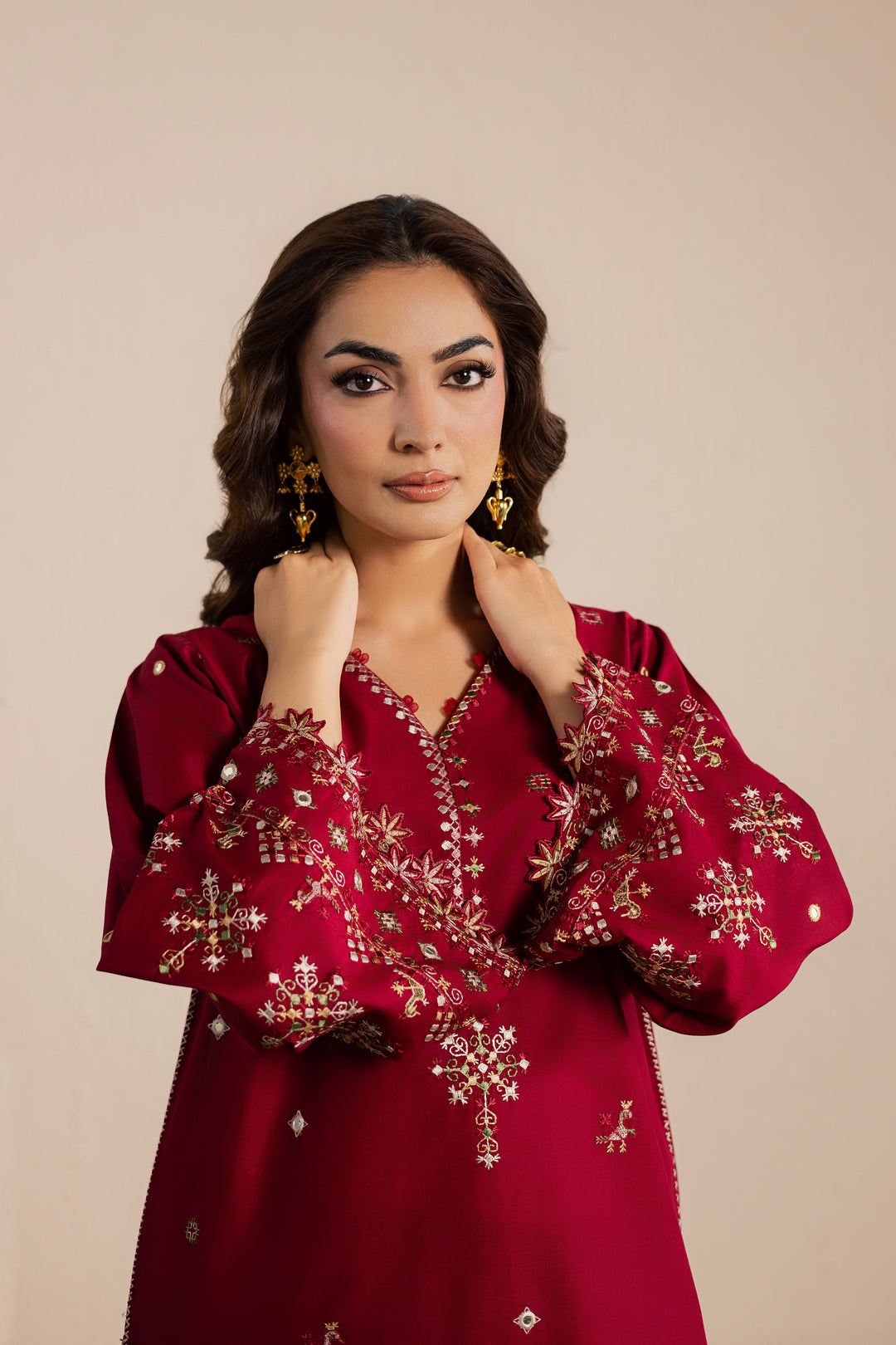 Maroon Santro 2Pc - Embroidered Lawn Dress
