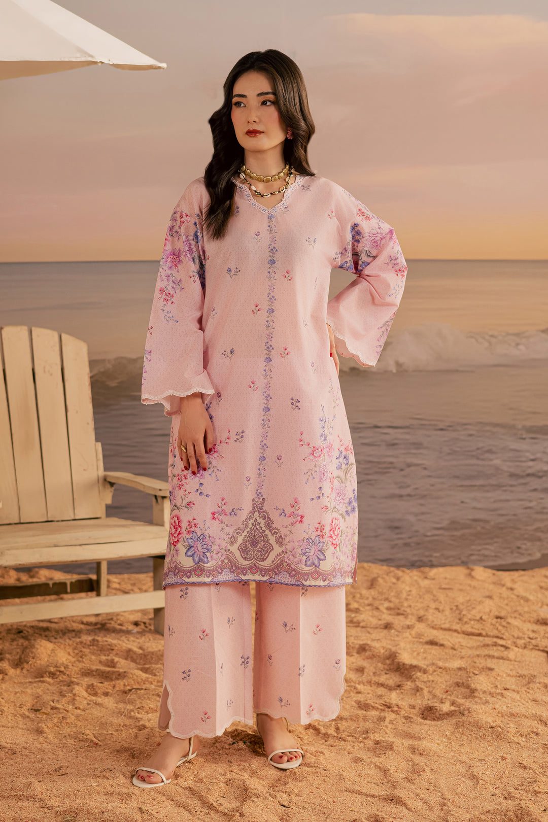 Misty Lavender 2Pc - Printed Lawn Dress
