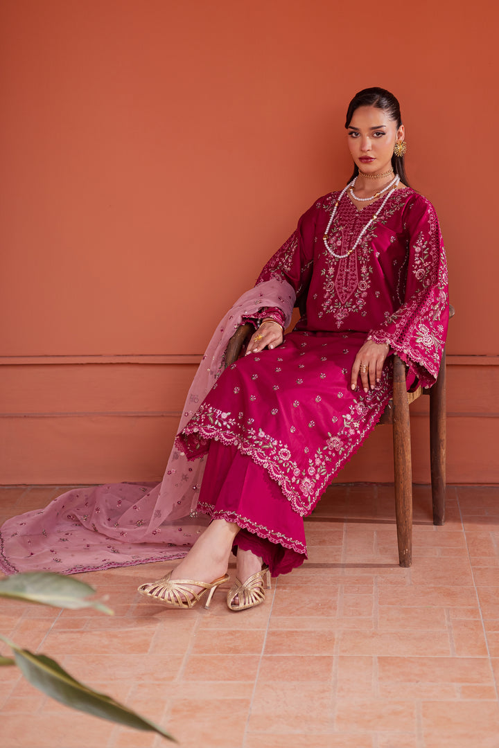 Pink Aleyla 3Pc - Festive Embroidered Lawn